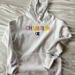 champion hoodie w/ colored logo